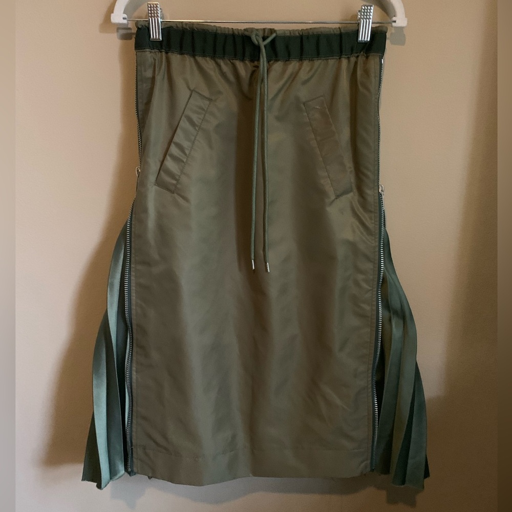 Sacai Silky Nylon Pleated Skirt
